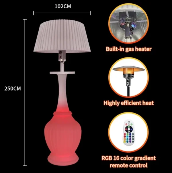 Patio Heater, LED, Waterproof, USB - view 2