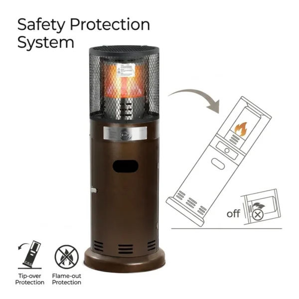 Patio Heater, Portable, Stainless, Steel - view 3