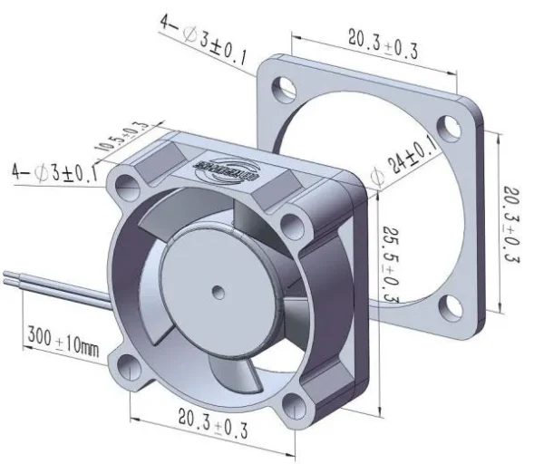 Pbt Two Ball Bearing, 25*25*10MM, 24 V, Electric - view 3
