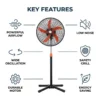 Pedestal Fan, 160W, Plastic - view 3