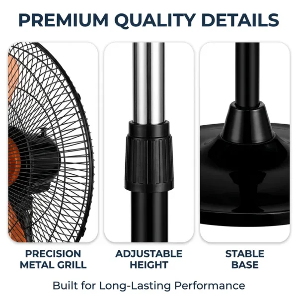 Pedestal Fan, 160W, Plastic - view 3