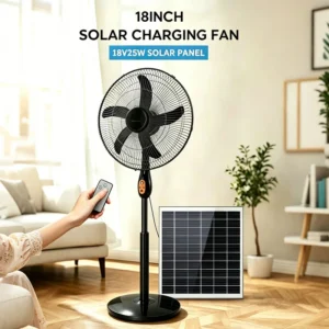 Pedestal Fan, 18", Solar, 12V, 20Ah