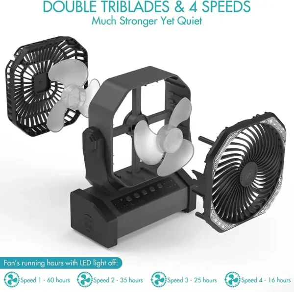 Pedestal Fan, 20000mAh, Portable - view 3