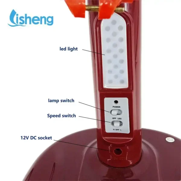 Pedestal Fan, JETSH, Solar, 12v, LED - view 6