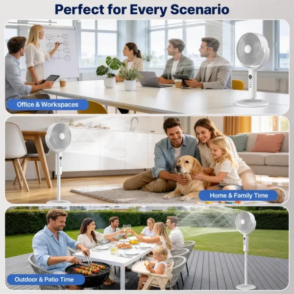 Pedestal Fan, LCD, 17-20W, Plastic - view 6