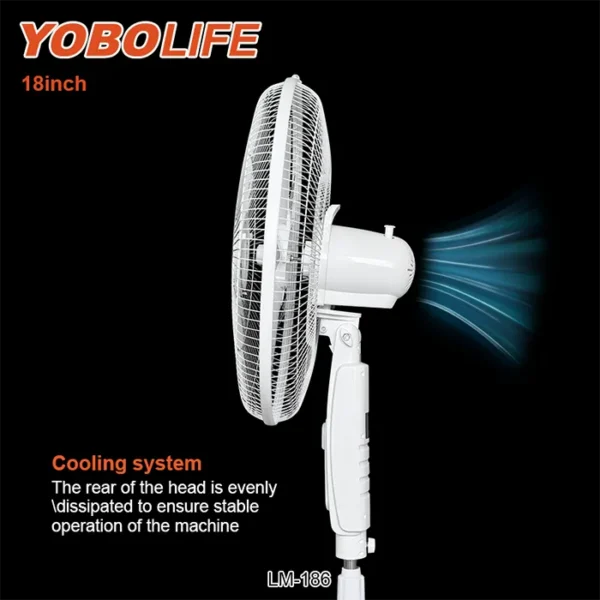 Pedestal Fan, YOBOLIFE, Solar, USB - view 3