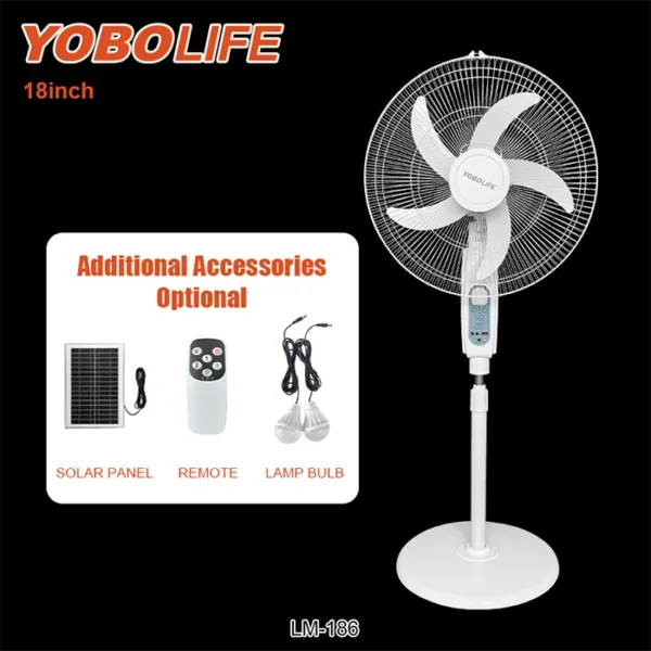 Pedestal Fan, YOBOLIFE, Solar, USB - view 4