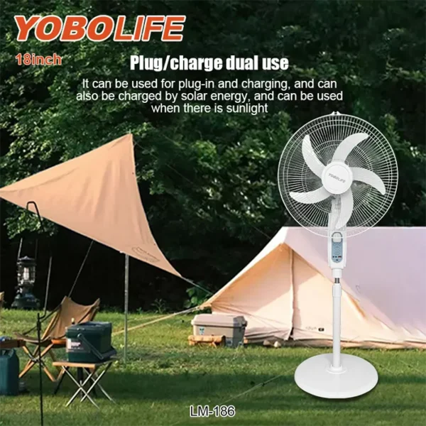 Pedestal Fan, YOBOLIFE, Solar, USB - view 5
