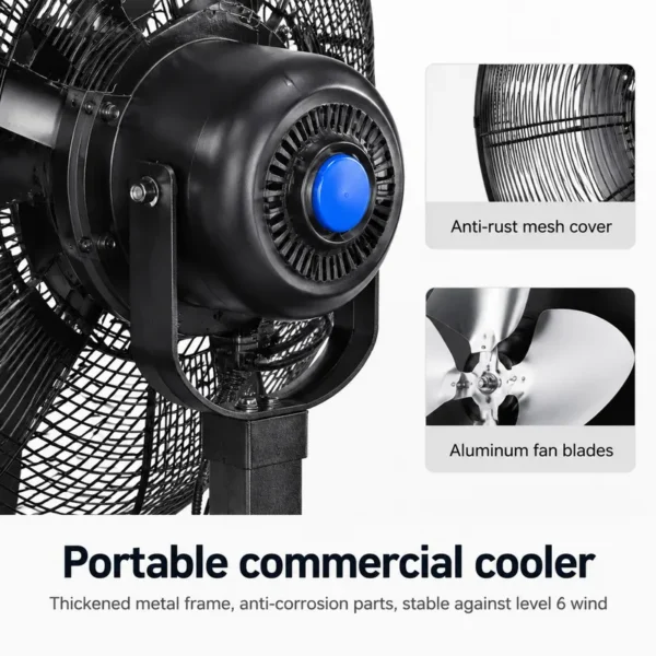 Pedestal Misting Fan, 26", 3-Speed, Centrifugal - view 2