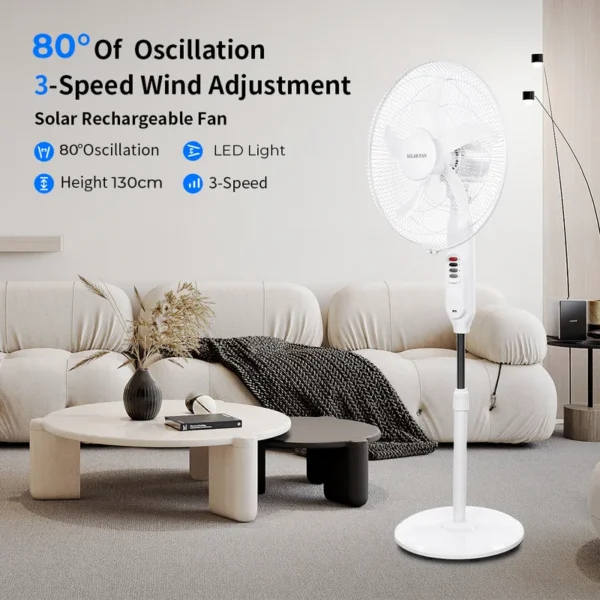 Pedestal Solar Fan, DC 12V, 18 - view 2
