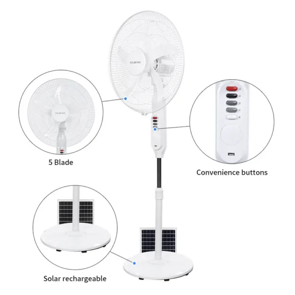 Pedestal Solar Fan, DC 12V, 18 - view 5