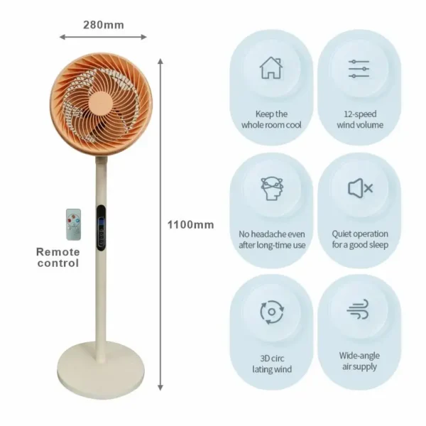Pedestal Stand Fan, 10-inch, 40, Plastic - view 5