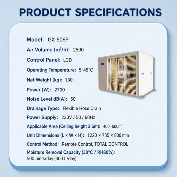 Pints Greenhouse Dehumidifier, 506, 380 V, 2500m³ - view 4