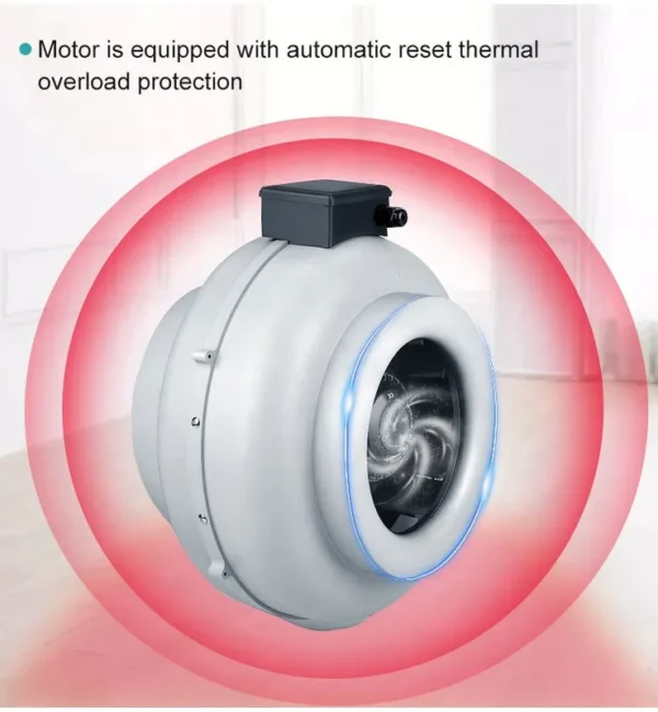 Plastic Centrifugal Duct Fan, Inline, 220-230V - view 3
