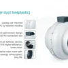 Plastic Centrifugal Duct Fan, Inline, 220-230V - view 6