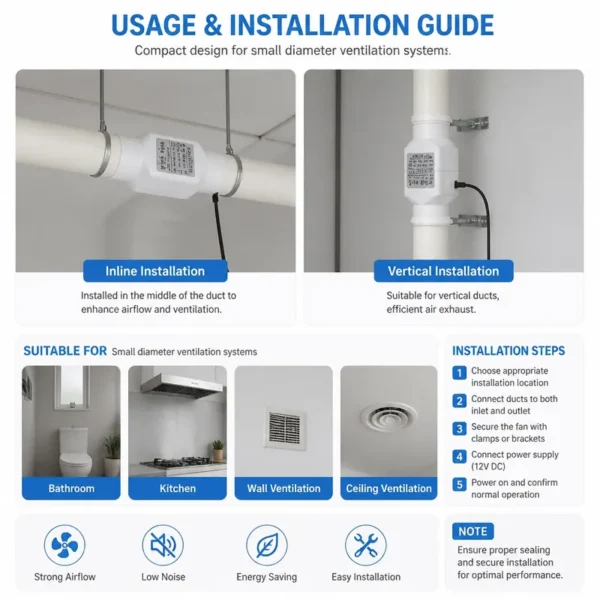 Plastic Ventilation Fan, 50mm, 12V, Waterproof - view 4