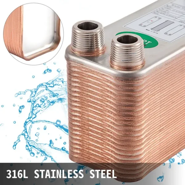 Plate Heat Exchanger, 3"x7.5", 316L, 3/4", MPT - view 4