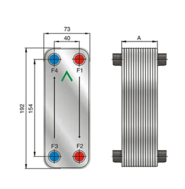 Plate Heat Exchanger, FHC012, Stainless, Steel, Copper - view 2