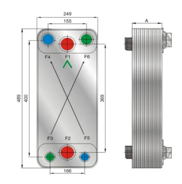 Plate Heat Exchanger, Stainless, Steel, FHC110, HVAC