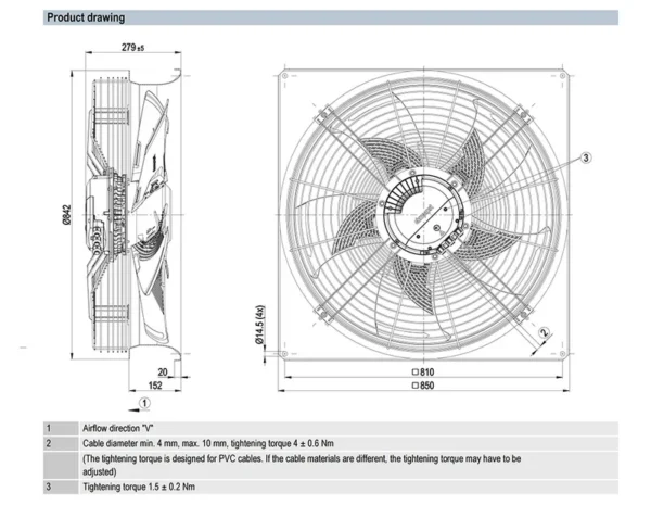 Plug Fan, W3G710-NU31-03, 710mm - view 2
