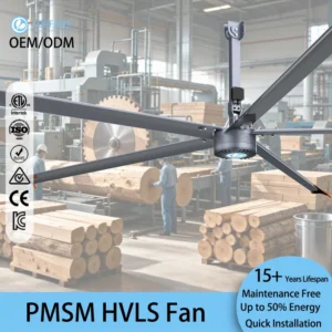 Pmsm Motor, HVLS, Ceiling, 110 V, 3M, Ceiling Fan, TOPF-FT