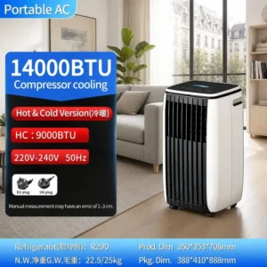 Portable Air Conditioner, 12000-14000, BTU, 3-in-1, R290