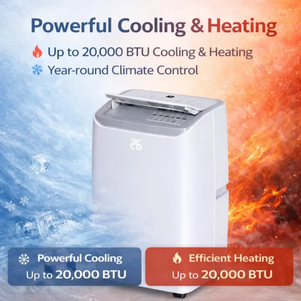 Portable Air Conditioner, 18000BTU, R290, Plastic - view 3