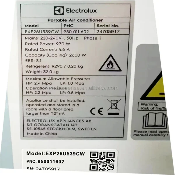 Portable Air Conditioner, 220V, 9000, BTU, 50Hz - view 6