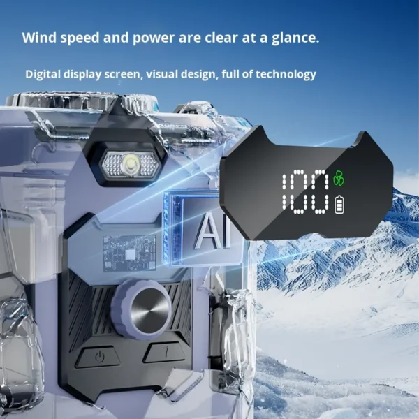 Portable Clip-on Waist Fan, USB, 6000ml - view 2