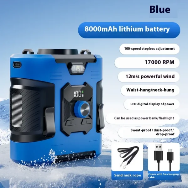 Portable Clip-on Waist Fan, USB, 6000ml - view 6