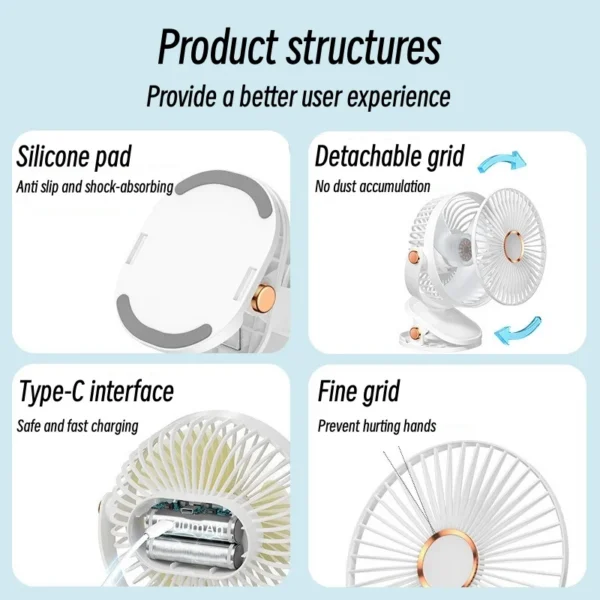 Portable Cooling Fan, 2400mAh, USB, 720 - view 6
