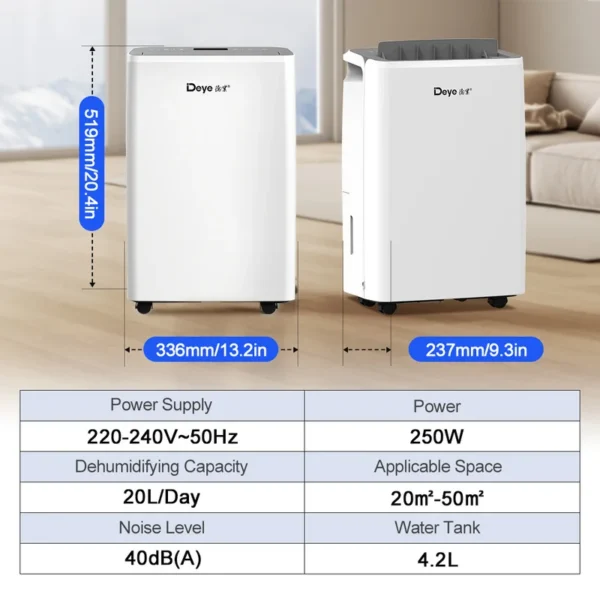 Portable Household Air Dehumidifier, DYD-Y20A, 20L - view 5