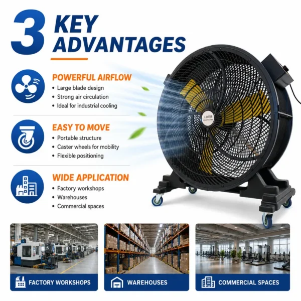 Portable Industrial Axial Fan, 650mm, 14000m³/h - view 6