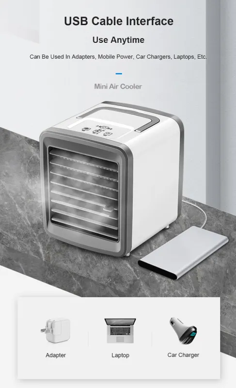 Portable Mini Air Conditioner, 300ML, Battery, ABS+PC - view 3