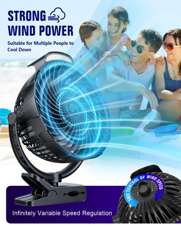 Portable Mini Desktop Fan, Battery, Plastic - view 5