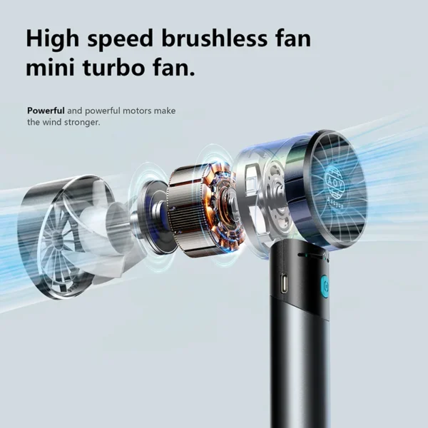 Portable Mini Handheld Fan, Battery, Plastic - view 3