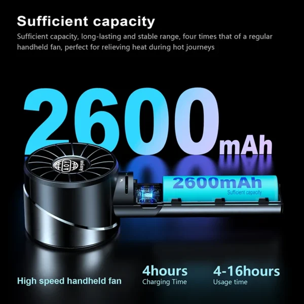 Portable Mini Handheld Fan, Battery, Plastic - view 4
