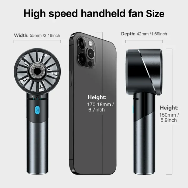 Portable Mini Handheld Fan, Battery, Plastic - view 5