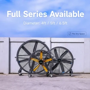 Portable Movable Stand Fan, HVLS, 120-600RPM