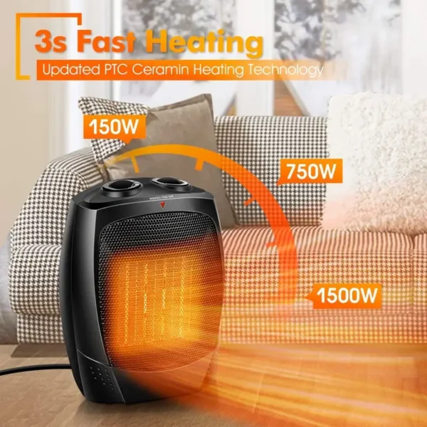 Portable Ptc Electric Fan, 1500w, PTC-903 - view 6