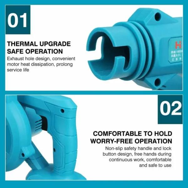 Portable Rechargeable Blower, 110-240V, Battery - view 3