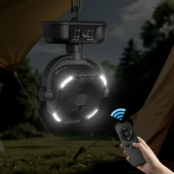Portable Rechargeable Fan, 16000mAh, LED, USB - view 2