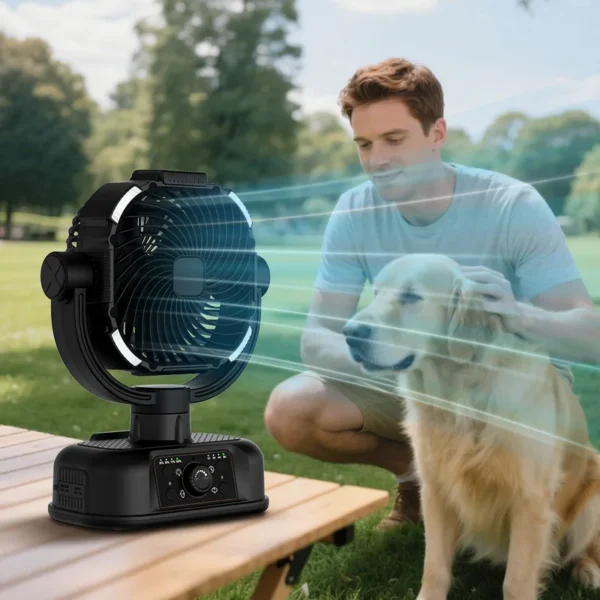 Portable Rechargeable Fan, 16000mAh, LED, USB - view 3