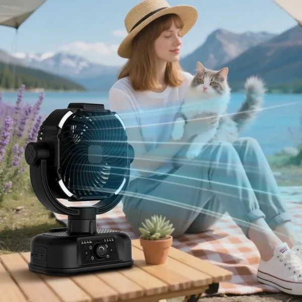 Portable Rechargeable Fan, 16000mAh, LED, USB - view 4