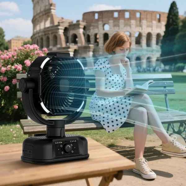 Portable Rechargeable Fan, 16000mAh, LED, USB - view 6