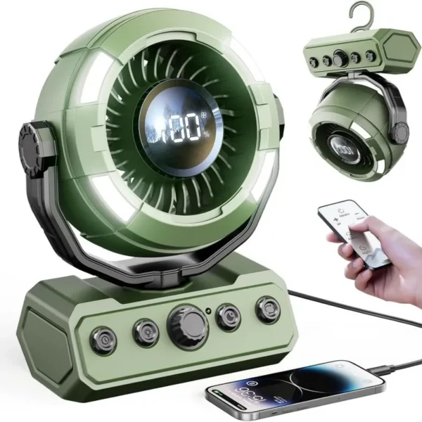 Portable Rechargeable Fan, 20000mAh, LED, USB - view 4