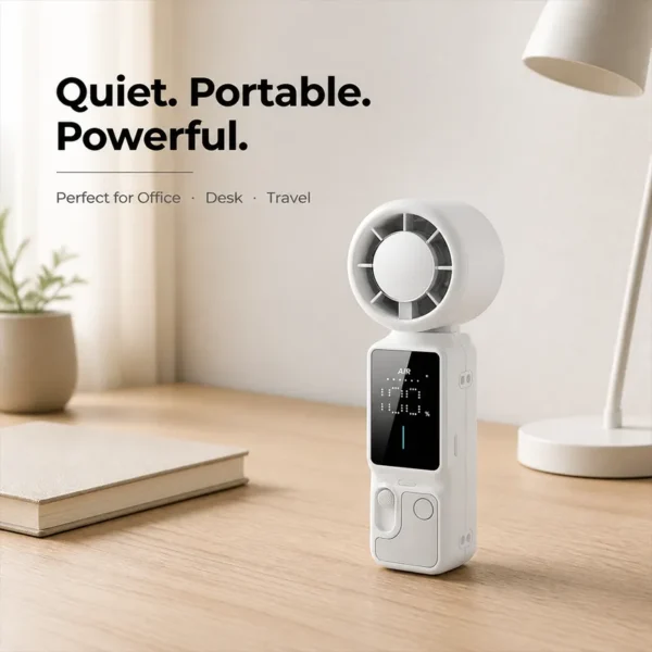Portable Rechargeable Neck Fan, LED, 3.7, Battery - view 6