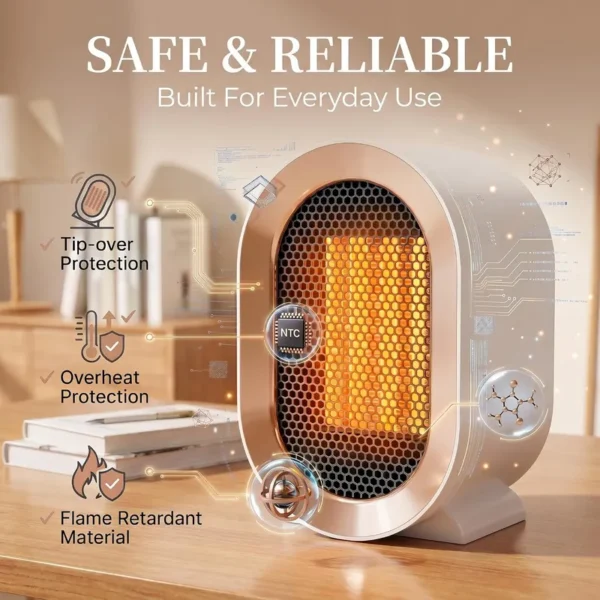 Portable Space Heater, 1200W, PTC - view 3