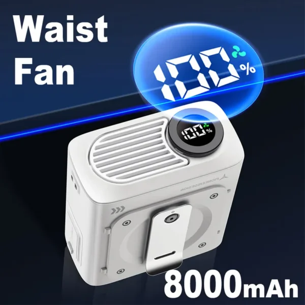 Portable Waist Fan, 8000mAh, 25H