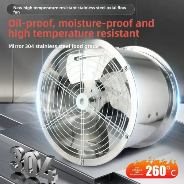 Powered Axial Fan, Stainless, Steel, 304, Waterproof